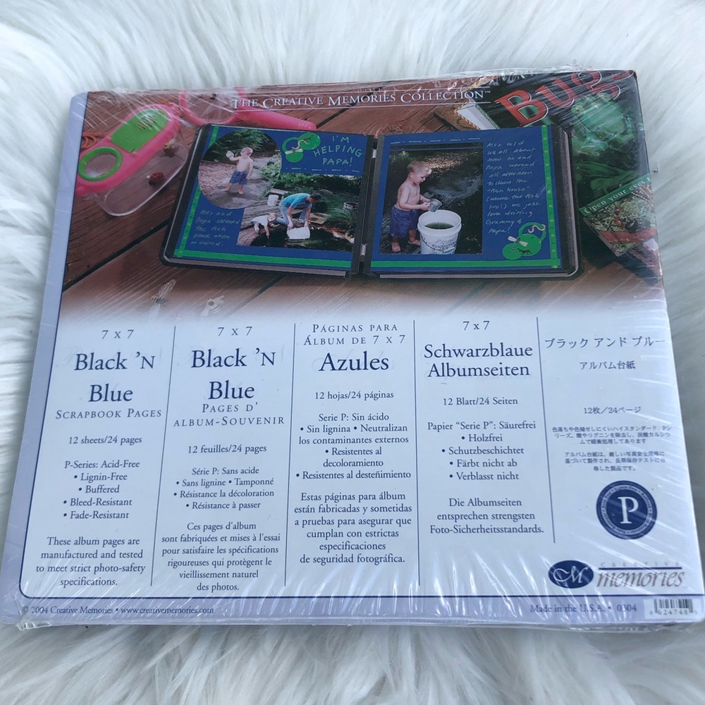 7x7 blue and black album pages